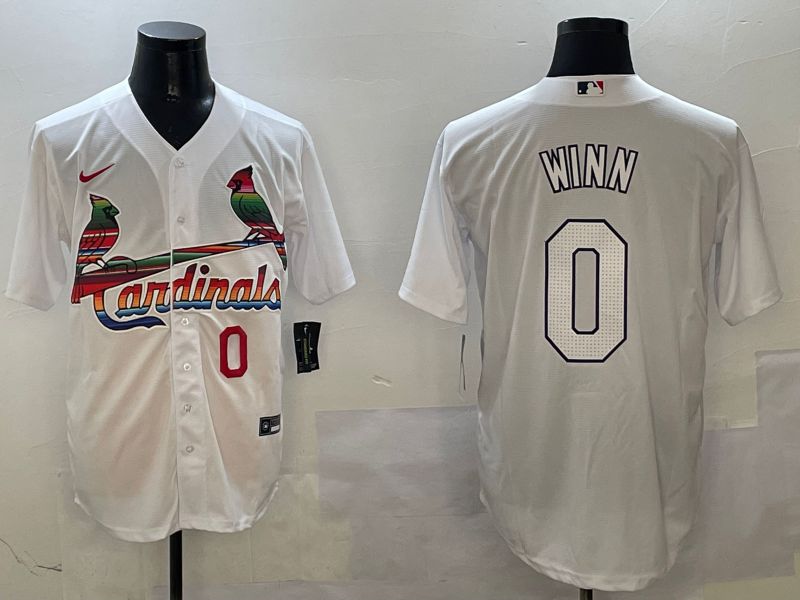 Men St.Louis Cardinals #0 Winn White Game Mexico 2025 Nike MLB Jersey style 3